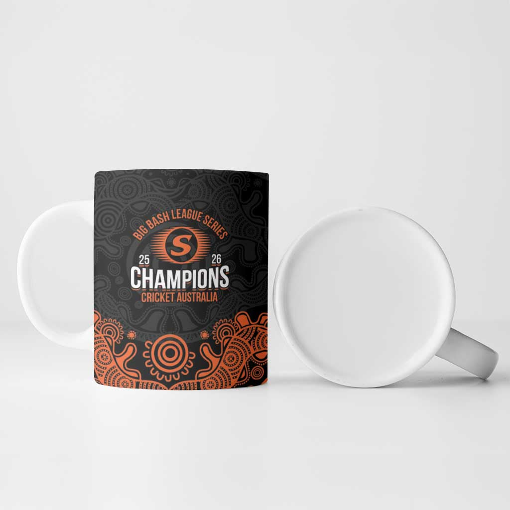 Cricket Australia Perth Champions 2026 Ceramic Mug Black Aboriginal Dot Art
