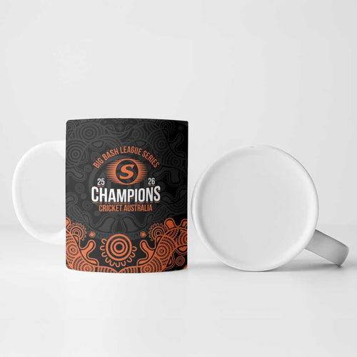 Cricket Australia Perth Champions 2026 Ceramic Mug Black Aboriginal Dot Art