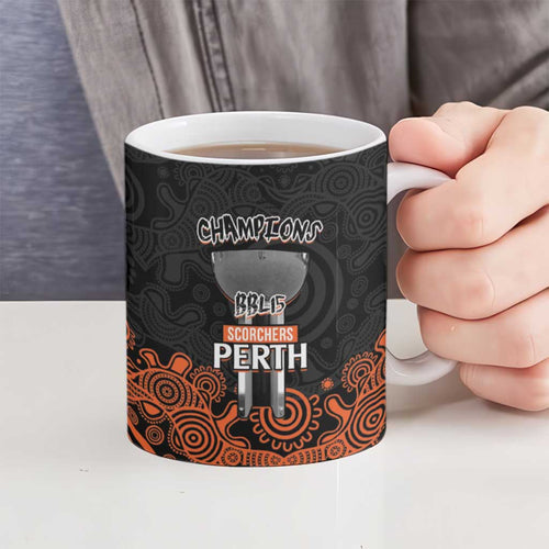 Cricket Australia Perth Champions 2026 Ceramic Mug Black Aboriginal Dot Art
