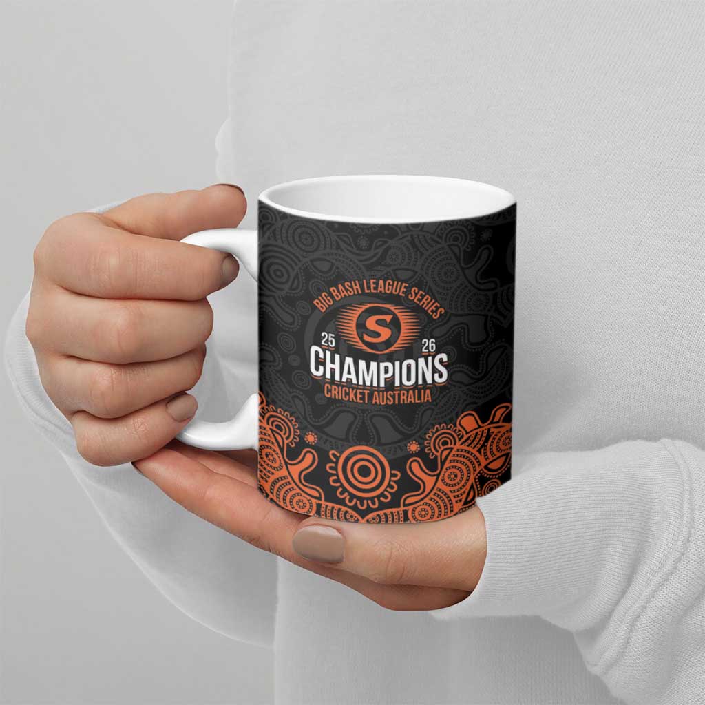 Cricket Australia Perth Champions 2026 Ceramic Mug Black Aboriginal Dot Art
