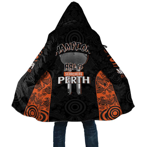 Cricket Australia Perth Champions 2026 Cloak Black Aboriginal Dot Art