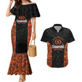 Cricket Australia Perth Champions 2026 Couples Matching Mermaid Dress and Hawaiian Shirt Black Aboriginal Dot Art