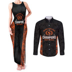 Cricket Australia Perth Champions 2026 Couples Matching Tank Maxi Dress and Long Sleeve Button Shirt Black Aboriginal Dot Art