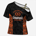 Cricket Australia Perth Champions 2026 Cross Shoulder Shirt Black Aboriginal Dot Art