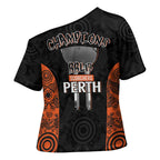 Cricket Australia Perth Champions 2026 Cross Shoulder Shirt Black Aboriginal Dot Art