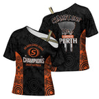Cricket Australia Perth Champions 2026 Cross Shoulder Shirt Black Aboriginal Dot Art