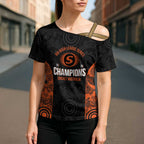 Cricket Australia Perth Champions 2026 Cross Shoulder Shirt Black Aboriginal Dot Art