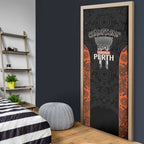 Cricket Australia Perth Champions 2026 Door Cover Black Aboriginal Dot Art