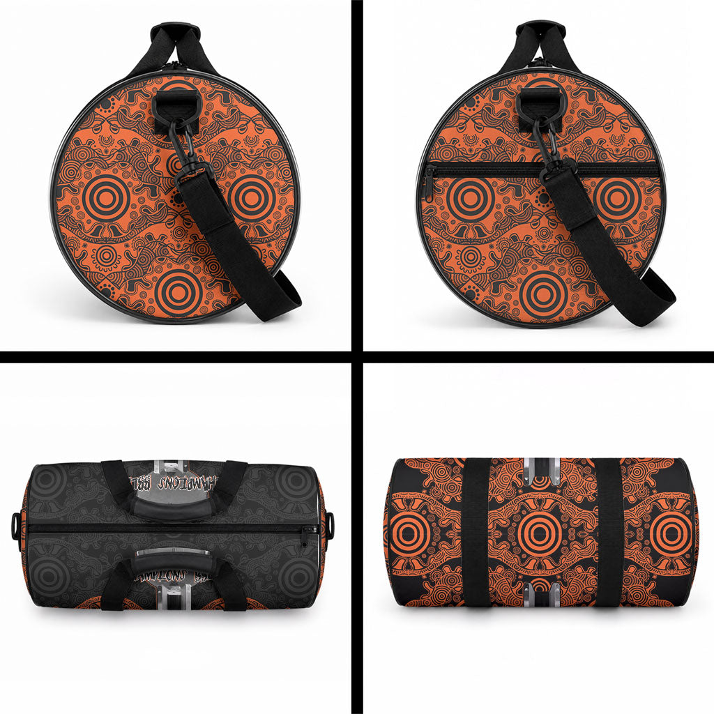 Cricket Australia Perth Champions 2026 Duffle Bag Black Aboriginal Dot Art