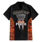 Cricket Australia Perth Champions 2026 Family Matching Off Shoulder Maxi Dress and Hawaiian Shirt Black Aboriginal Dot Art