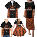 Cricket Australia Perth Champions 2026 Family Matching Puletasi and Hawaiian Shirt Black Aboriginal Dot Art