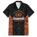 Cricket Australia Perth Champions 2026 Family Matching Puletasi and Hawaiian Shirt Black Aboriginal Dot Art