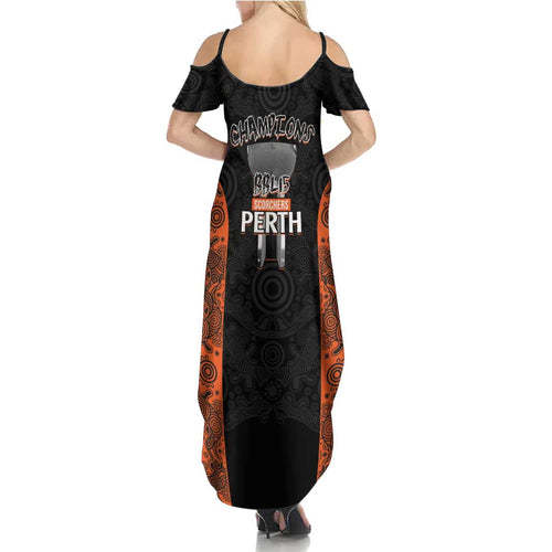 Cricket Australia Perth Champions 2026 Family Matching Summer Maxi Dress and Hawaiian Shirt Black Aboriginal Dot Art