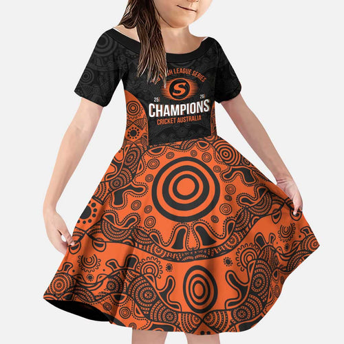 Cricket Australia Perth Champions 2026 Family Matching Tank Maxi Dress and Hawaiian Shirt Black Aboriginal Dot Art