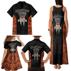 Cricket Australia Perth Champions 2026 Family Matching Tank Maxi Dress and Hawaiian Shirt Black Aboriginal Dot Art