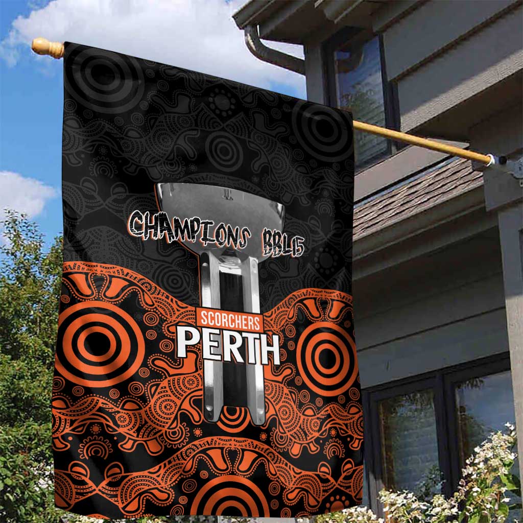 Cricket Australia Perth Champions 2026 Garden Flag Black Aboriginal Dot Art