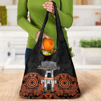 Cricket Australia Perth Champions 2026 Grocery Bag Black Aboriginal Dot Art