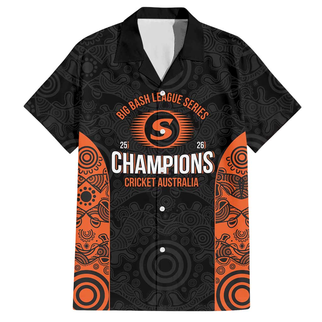 Cricket Australia Perth Champions 2026 Hawaiian Shirt Black Aboriginal Dot Art