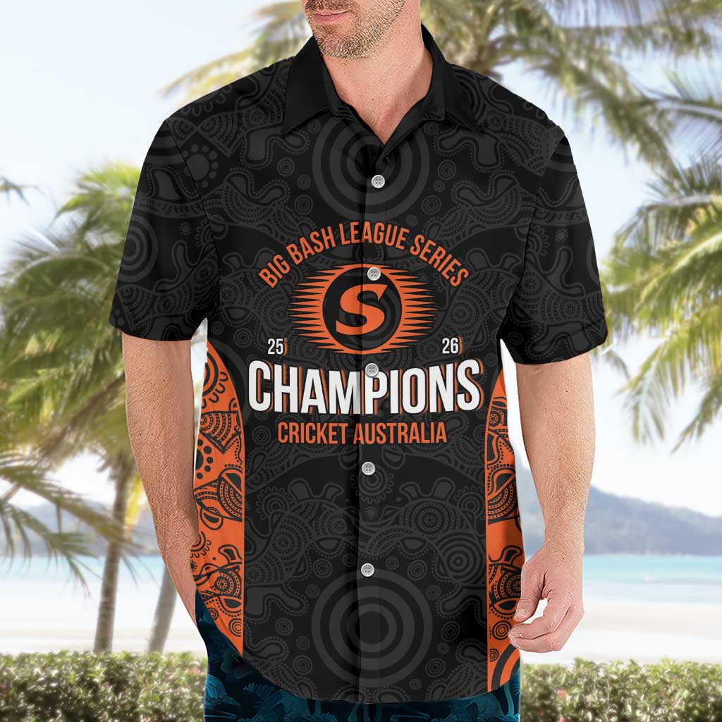 Cricket Australia Perth Champions 2026 Hawaiian Shirt Black Aboriginal Dot Art
