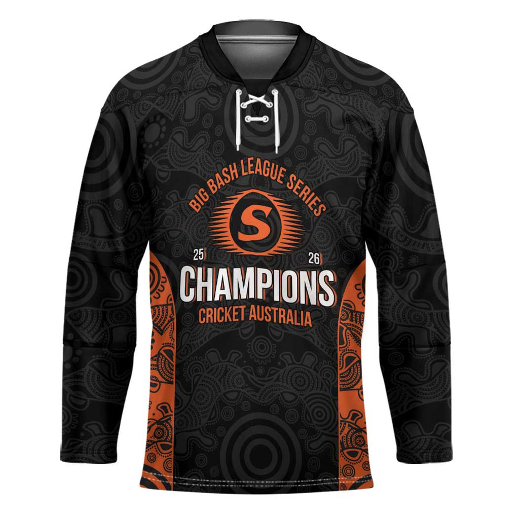 Cricket Australia Perth Champions 2026 Hockey Jersey Black Aboriginal Dot Art
