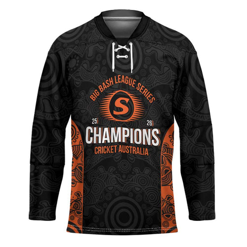 Cricket Australia Perth Champions 2026 Hockey Jersey Black Aboriginal Dot Art