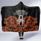 Cricket Australia Perth Champions 2026 Hooded Blanket Black Aboriginal Dot Art