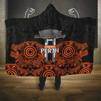Cricket Australia Perth Champions 2026 Hooded Blanket Black Aboriginal Dot Art