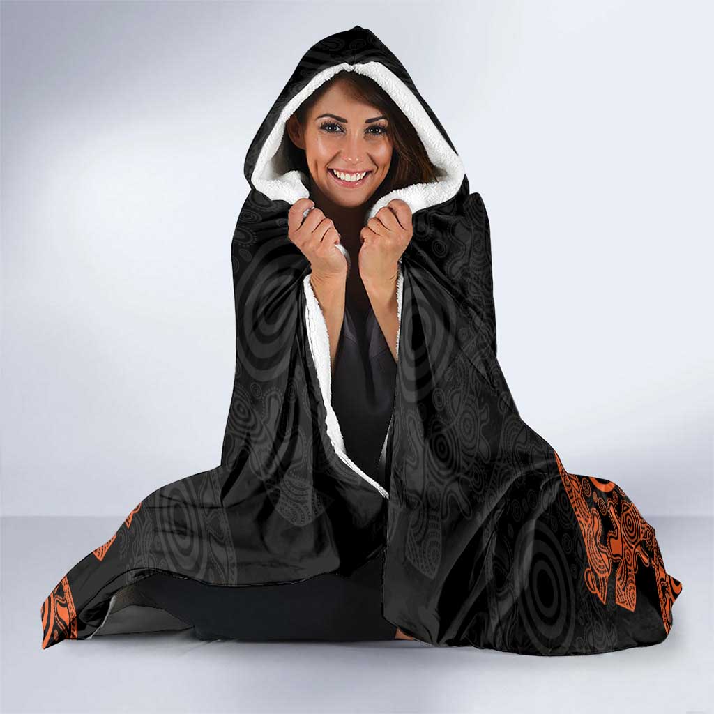 Cricket Australia Perth Champions 2026 Hooded Blanket Black Aboriginal Dot Art