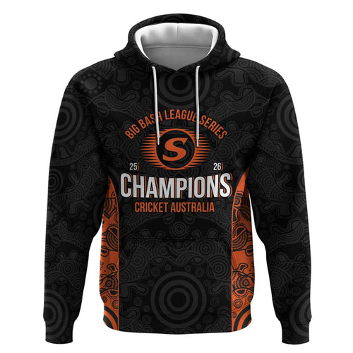 Cricket Australia Perth Champions 2026 Hoodie Black Aboriginal Dot Art