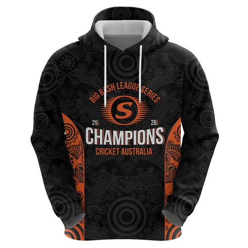 Cricket Australia Perth Champions 2026 Hoodie Black Aboriginal Dot Art