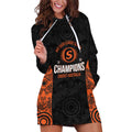 Cricket Australia Perth Champions 2026 Hoodie Dress Black Aboriginal Dot Art