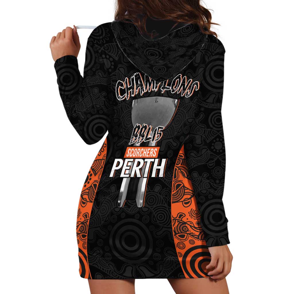 Cricket Australia Perth Champions 2026 Hoodie Dress Black Aboriginal Dot Art