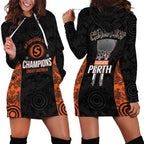 Cricket Australia Perth Champions 2026 Hoodie Dress Black Aboriginal Dot Art