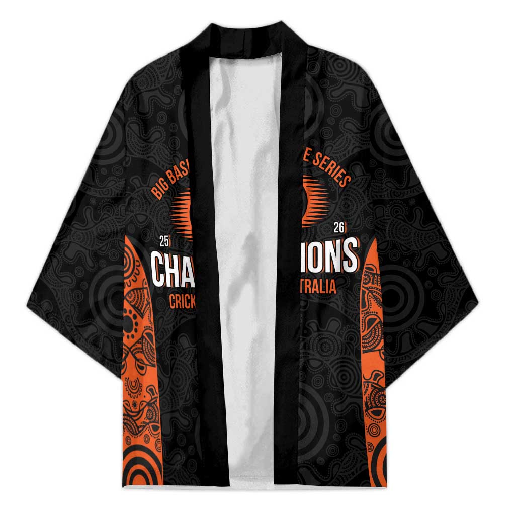 Cricket Australia Perth Champions 2026 Kimono Black Aboriginal Dot Art