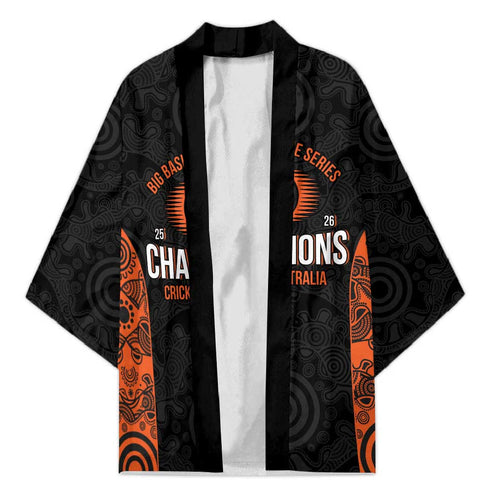 Cricket Australia Perth Champions 2026 Kimono Black Aboriginal Dot Art