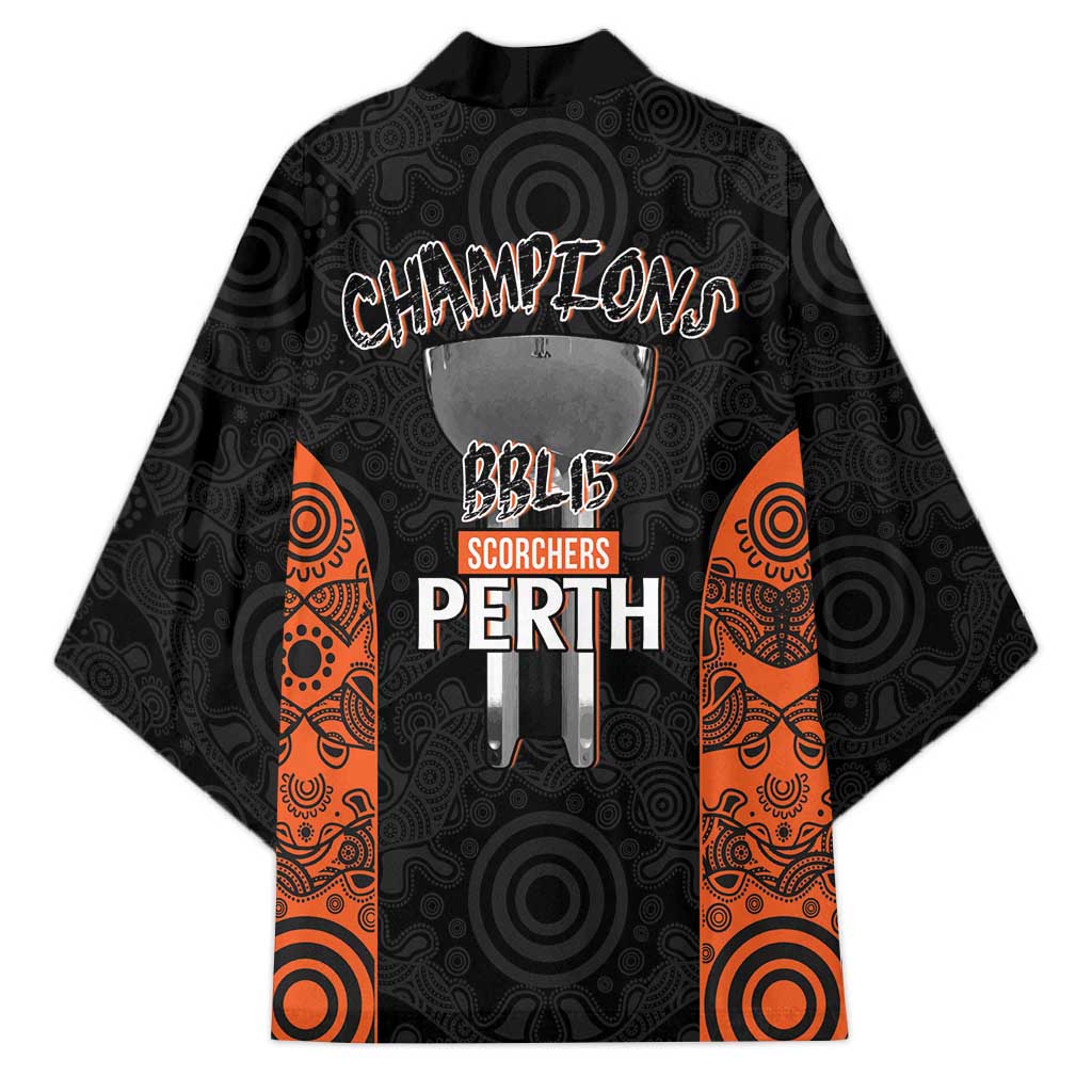 Cricket Australia Perth Champions 2026 Kimono Black Aboriginal Dot Art