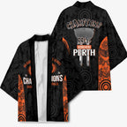 Cricket Australia Perth Champions 2026 Kimono Black Aboriginal Dot Art