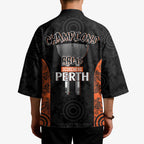 Cricket Australia Perth Champions 2026 Kimono Black Aboriginal Dot Art