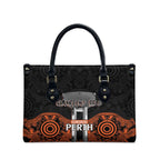 Cricket Australia Perth Champions 2026 Leather Bag Black Aboriginal Dot Art