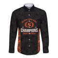 Cricket Australia Perth Champions 2026 Long Sleeve Button Shirt Black Aboriginal Dot Art