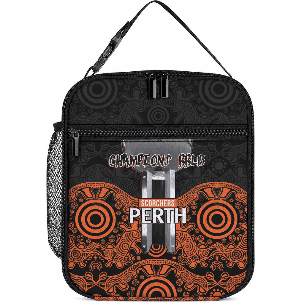 Cricket Australia Perth Champions 2026 Lunch Bag Black Aboriginal Dot Art