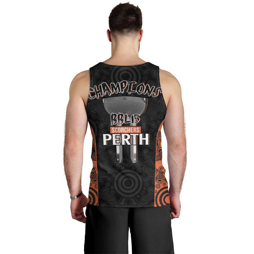 Cricket Australia Perth Champions 2026 Men Tank Top Black Aboriginal Dot Art