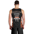 Cricket Australia Perth Champions 2026 Men Tank Top Black Aboriginal Dot Art