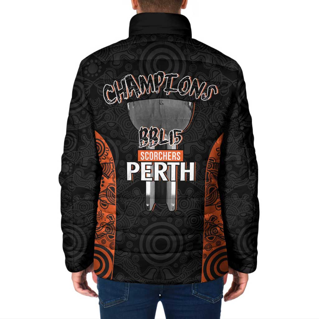 Cricket Australia Perth Champions 2026 Padded Jacket Black Aboriginal Dot Art