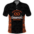 Cricket Australia Perth Champions 2026 Polo Shirt Black Aboriginal Dot Art