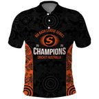 Cricket Australia Perth Champions 2026 Polo Shirt Black Aboriginal Dot Art
