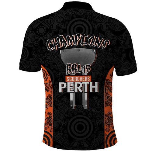 Cricket Australia Perth Champions 2026 Polo Shirt Black Aboriginal Dot Art