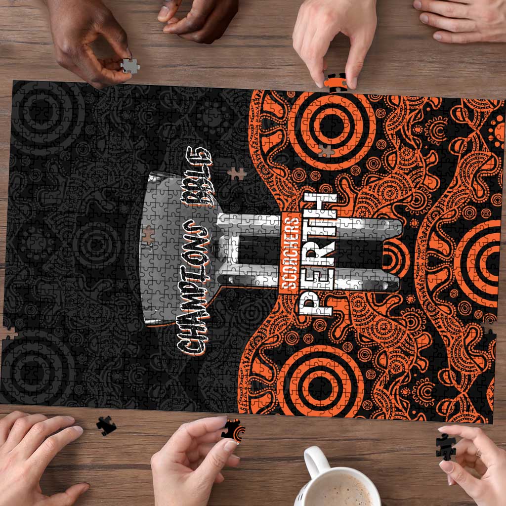 Cricket Australia Perth Champions 2026 Puzzle Black Aboriginal Dot Art