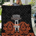 Cricket Australia Perth Champions 2026 Quilt Black Aboriginal Dot Art
