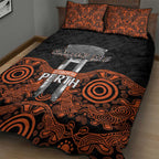 Cricket Australia Perth Champions 2026 Quilt Bed Set Black Aboriginal Dot Art